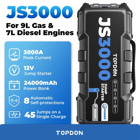 Topdon Jumpsurge Js A Usb Car Jump Starter Booster Pack