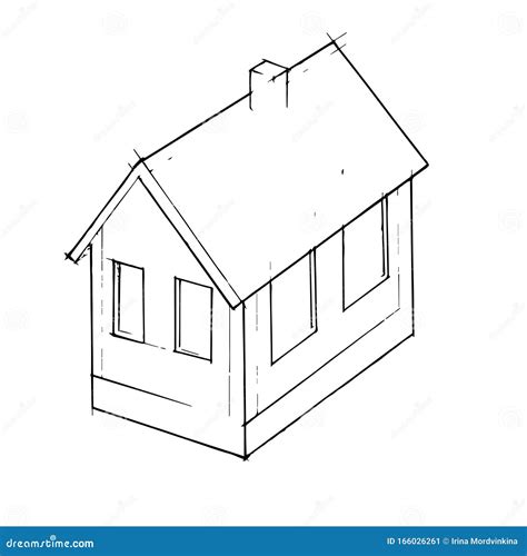 House. Hand Drawing. Small Building. Sketch. House. Hand Drawing. Small ...