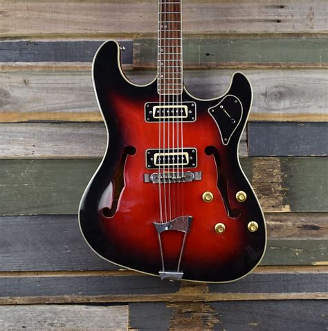 Aria Hollowbody 12 String 1960 S Red Burst Reverb