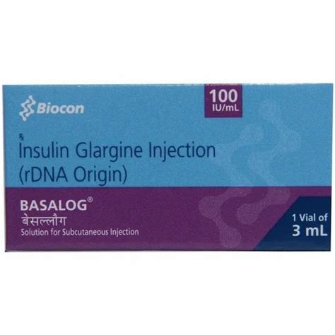 Basalog 100IU Insulin Glargine Injection Packaging Size 3 Ml In 1