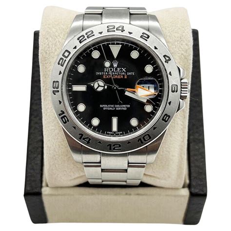 Rolex Explorer Ii Black Dial Black Pvd Stainless Steel Box