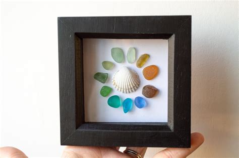 Sea Glass Sea Shell Shadow Box Handmade Decor Unique Decor Etsy Handmade Decorations Shadow