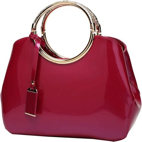 Kukuzhu Glossy Tote Bag Women S Lacquer Leather Crossbody Bag Elegant