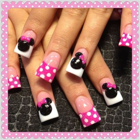 D Minnie By Oli From Nail Art Gallery Mickey Nails Disney Nails