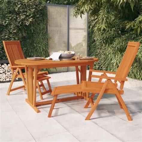 Yin Chaises De Jardin Pliables Repose Pieds Pcs Eucalyptus Massif