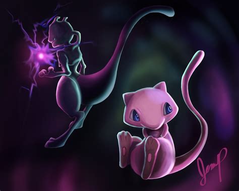 Mewtwo And Mew Legendary Pokemon Fanart Pokemon Mew Mew And Mewtwo