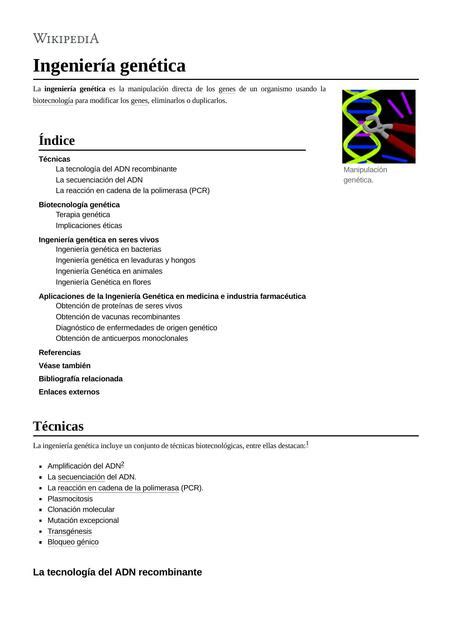 T Cnicas Del Adn Recombinante Ingenier A Gen Tica Textsingenieria