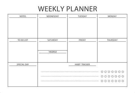 Minimalist Weekly Schedule Template Clear And Simple Printable Weekly