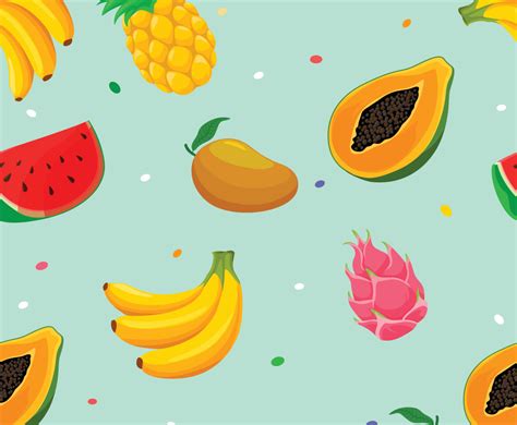 Tropical Fruit Seamless Background