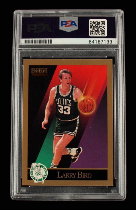 Larry Bird Signed 1990 91 SkyBox 14 PSA Encapsulated Pristine Auction