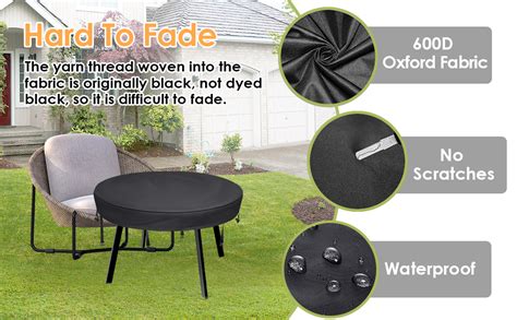 Amazon TOHONFOO Outdoor Round Table Cover Waterproof Anti UV