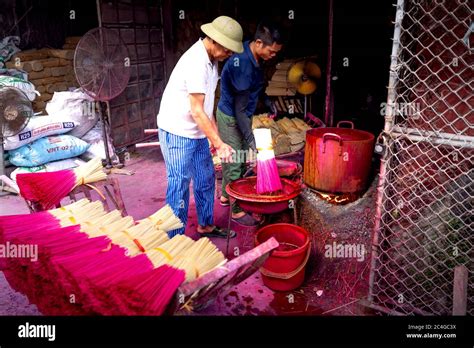 Traditional incense making village Ung Hoa, Hanoi, Vietnam - May 26 ...