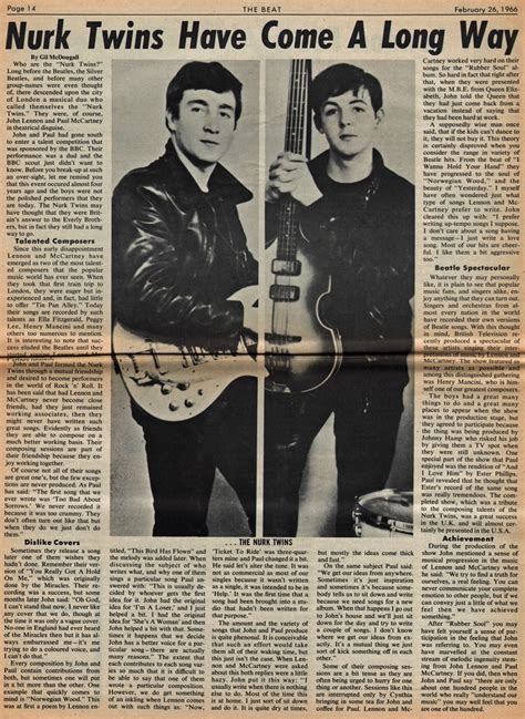 Beatles Newspaper Clippings Part The Beatles