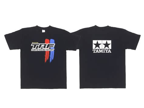 タミヤオリジナルグッズ タミヤレーシングファクトリー Tシャツ ストライプaタイプ ブラック M タミヤ