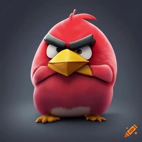 Realistic Rendering Of Angry Birds Character Red On Craiyon