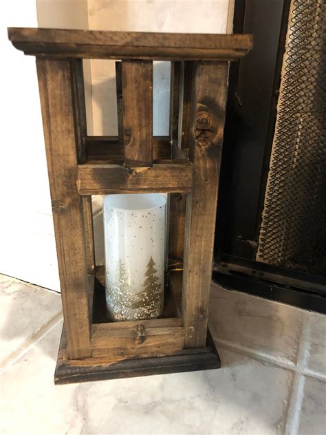 Wooden Lantern Candle Holder Rustic Wedding Etsy