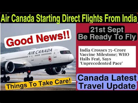 India To Canada Direct Flight Starts 21 Sept Vaccine Passport