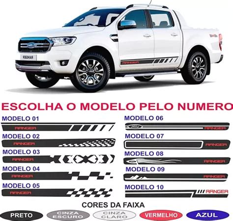 Adesivos Faixa Lateral Nova Ford Ranger Sport Kit