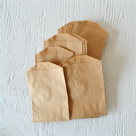 25 Small Kraft Paper Bags 275 X 4 Inches Flat By Wrapandrevel