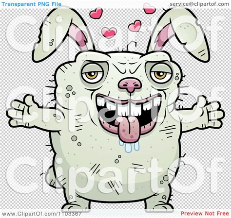 Clipart Loving Ugly Rabbit Royalty Free Vector Illustration By Cory