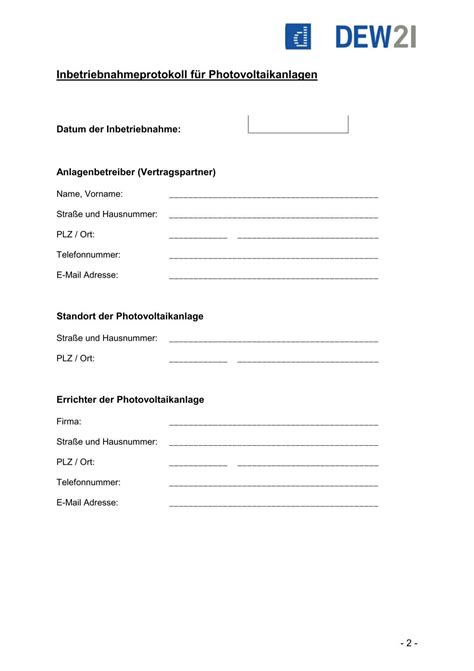 Inbetriebnahmeprotokoll für Photovoltaikanlagen pdf SHS Solar