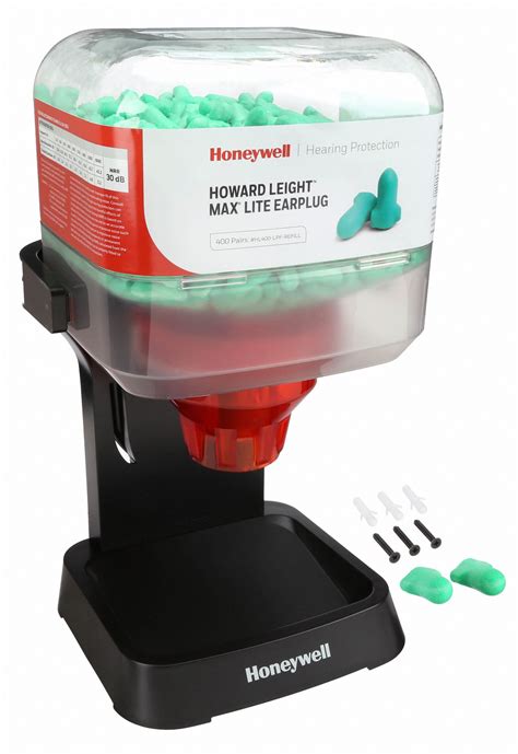 HONEYWELL HOWARD LEIGHT Contoured-T Ear Plug Dispenser, 30 dB Noise Reduction Rating NRR, M ...