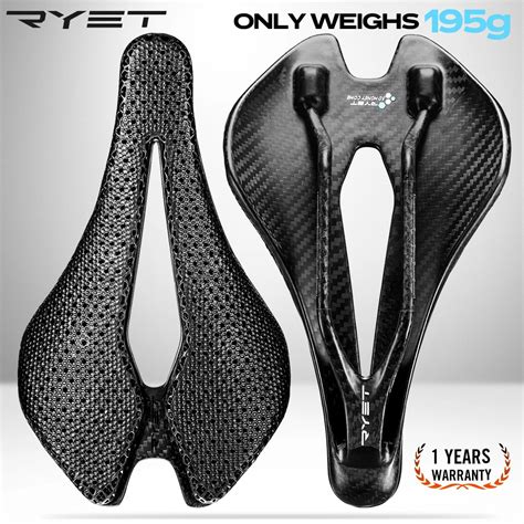 Ryet D Printed Bike Saddle Ultralight Full Carbon Seating Cushion Road