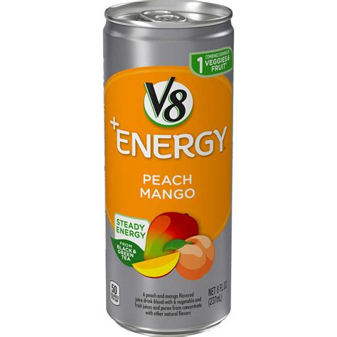 V8 +Energy, Healthy Energy Drink, Peach Mango, 8 Ounce Can - Walmart ...