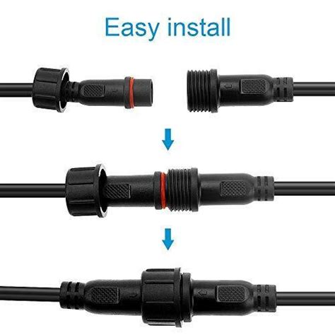 5 Pairs 2 Pin 2 Core Male Female Plug Led Connector Waterproof Ip65 With 20cm Ebay