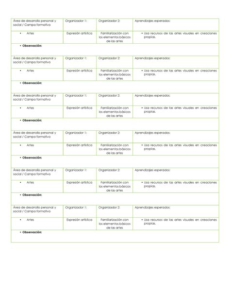 Artesyidentificanom Rubrica Rea De Desarrollo Personal Y Social