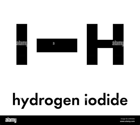 Hydrogen iodide (HI) molecule. Skeletal formula Stock Vector Image ...