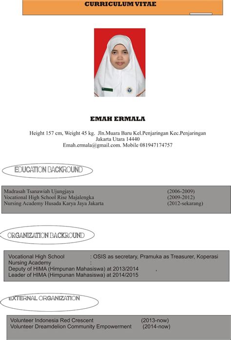 Contoh Cv Beasiswa Bi Gawe Cv