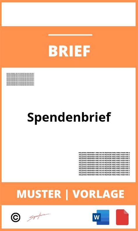 Spendenbrief Vorlage