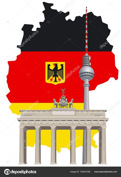 German landmarks and map Stock Vector by ©olegtoka1967 153816168