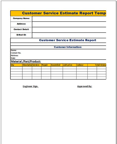 Free Service Report Template