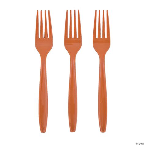 Pumpkin Orange Plastic Forks 24 Ct Oriental Trading