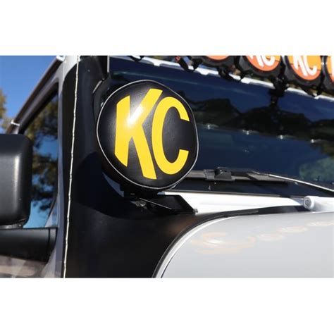 KC HiLiTES 5102 6 Vinyl Covers In Black With Yellow KC Logo Quadratec