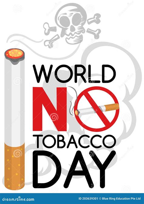 World No Tobacco Day Logo with Big Tobacco Burning and Skull Stock Vector - Illustration of ...