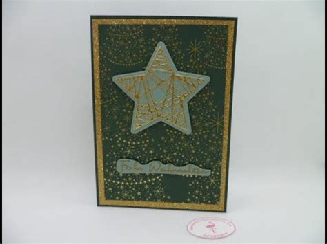 Weihnachtskarte in Grün Gold Schimmer schnell gemacht StampinUp