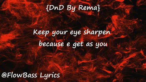 Dnd Lyrics Video By Rema Youtube