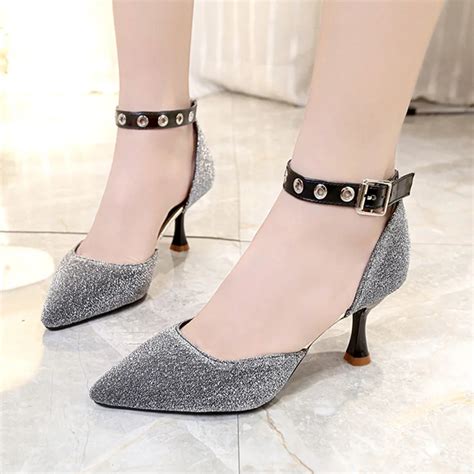 Buy Spring Summer Shoes Women Sandals High Heeled Dress Shoes Sexy Heels Shoes