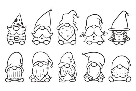 Digital Printable Cute Christmas Dwarf Gnomes Coloring Book Etsy