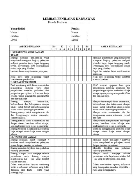 Evaluasi Kinerja Komprehensif Pdf