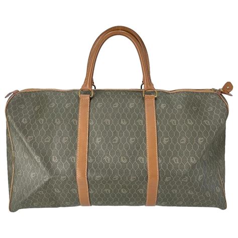 Sac Dior Boston En Toile Enduite Verte Ref 674867 Joli Closet