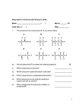 Worksheets Stationery Article Naming Alcohols Worksheet With Answers Doc