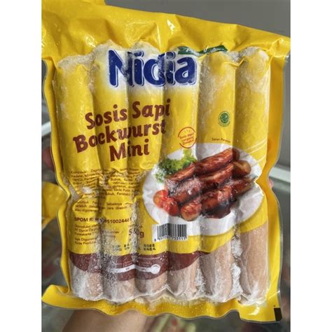 Jual Nidia Bockwurst Sosis Sapi Mini Bakar 550GR Isi 12 Shopee Indonesia