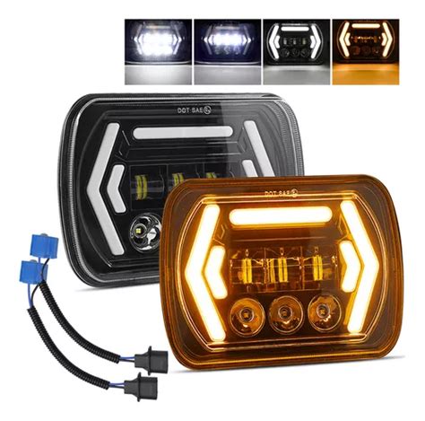 Par Faros Led 6x7 5x7 Hi lo Haz Señal Giro Drl Camione Jeep Meses sin