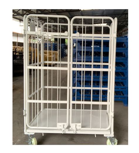 Foldable Mobile Metal Storage Warehouse Nestable Portable Powder