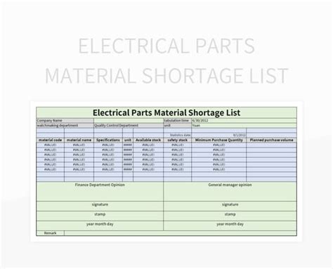 Free Electrical Templates For Google Sheets And Microsoft Excel ...