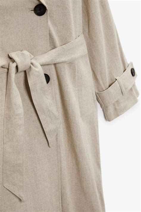 Zara Leinen Trench Trenchcoat Mit G Rtel Gr M Neu Fr Kaufen Auf